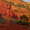 Painting in Sedona, Arizona. In a small canyon in the afternoon with warm light.