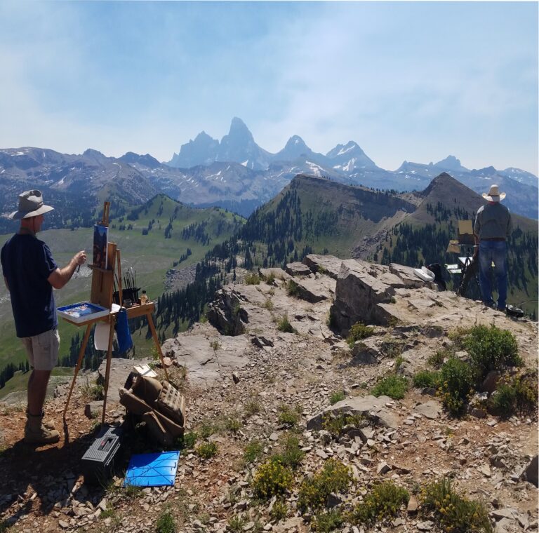 Artists Painting in the Teton Mountains